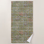 Textured Pointillism Grid Pattern Artwork Strandtuch (Vorderseite)