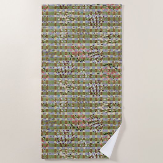 Textured Pointillism Grid Pattern Artwork Strandtuch (Vorderseite)