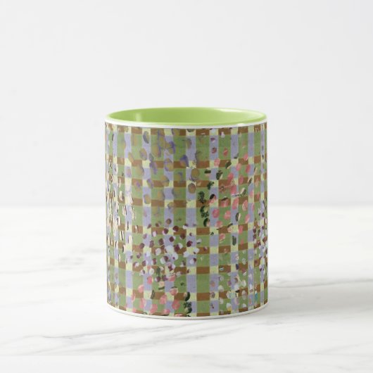 Textured Pointillism Grid Pattern Artwork Tasse (Zentrum)