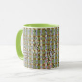 Textured Pointillism Grid Pattern Artwork Tasse (Vorderseite Links)