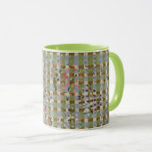 Textured Pointillism Grid Pattern Artwork Tasse (VorderseiteRechts)