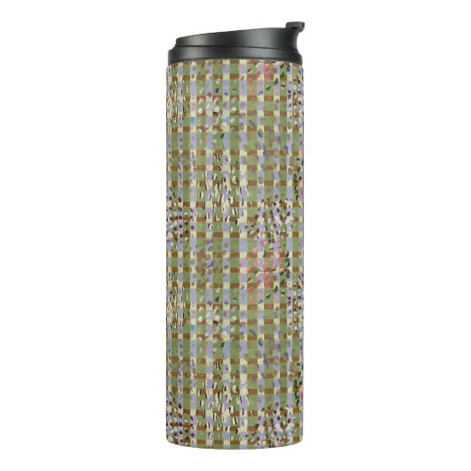 Textured Pointillism Grid Pattern Artwork Thermosbecher (Nach links gedreht)