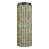 Textured Pointillism Grid Pattern Artwork Thermosbecher (Rückseite)