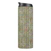 Textured Pointillism Grid Pattern Artwork Thermosbecher (Nach rechts gedreht)