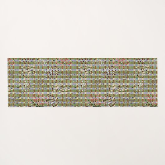 Textured Pointillism Grid Pattern Artwork Yogamatte (Rückseite (Horizontal))