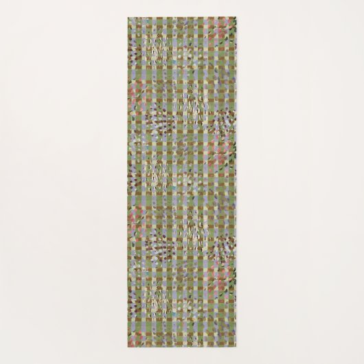 Textured Pointillism Grid Pattern Artwork Yogamatte (Rückseite)