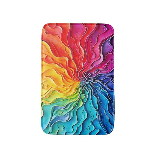 Textured Rainbow Swirl Art Badematte (Vorderseite Vertikal)