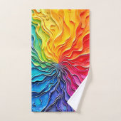 Textured Rainbow Swirl Art Badhandtuch Set (Handtuch)
