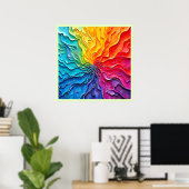 Textured Rainbow Swirl Art Poster (Heimbüro)