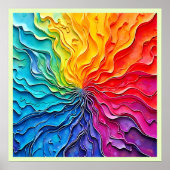 Textured Rainbow Swirl Art Poster (Vorne)