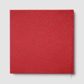 Textured Red Glitzer Guest Book - Anpassbar Gästebuch (Rückseite)