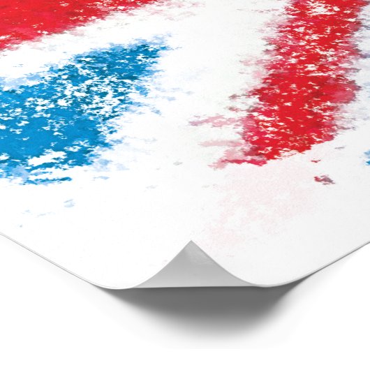 Textured S-Shield Over Flag Poster (Ecke)