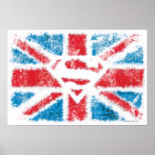 Textured S-Shield Over Flag Poster (Vorne)