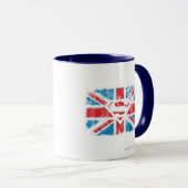 Textured S-Shield Over Flag Tasse (VorderseiteRechts)