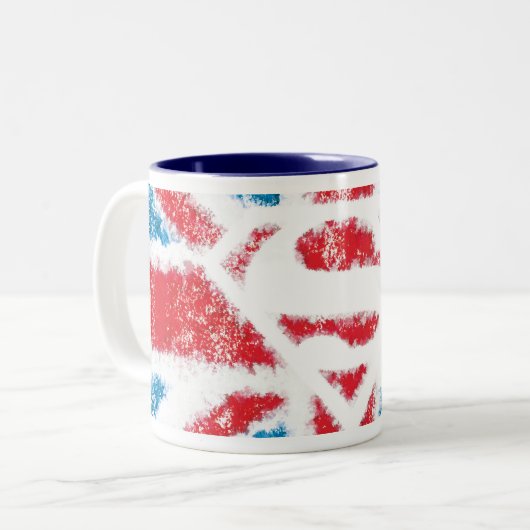 Textured S-Shield Over Flag Zweifarbige Tasse (Vorderseite Links)