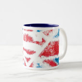 Textured S-Shield Over Flag Zweifarbige Tasse (VorderseiteRechts)