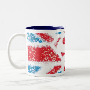 Textured S-Shield Over Flag Zweifarbige Tasse