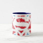 Textured S-Shield Over Flag Zweifarbige Tasse (Mittel)