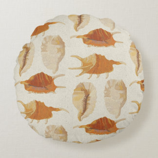 Textured Seashells Rundes Kissen