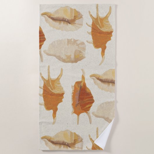 Textured Seashells Strandtuch (Vorderseite)