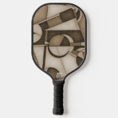 Textured Sepia Toned Geometric Abstract Art Pickleball Schläger (Rückseite)