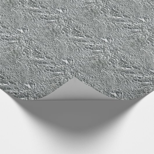 TEXTURED SILVER FOIL46 FOLIE KRINKELED SHINY BACKG GESCHENKPAPIER (Ecke)