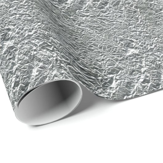 TEXTURED SILVER FOIL46 FOLIE KRINKELED SHINY BACKG GESCHENKPAPIER (Rolleneckpunkt)