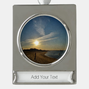 Textured Sunset von Shirley Taylor Banner-Ornament Silber
