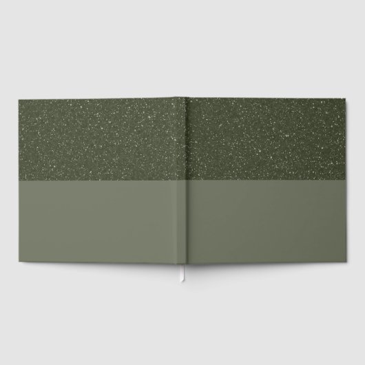 Textured Top Foil Guestbook - Custom Moss Green Gästebuch (Voll)