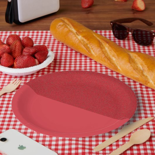 Textured Top Tomato Red Party Plate - Anpassbar Pappteller (Picknick)