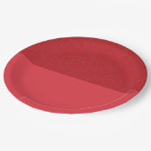 Textured Top Tomato Red Party Plate - Anpassbar Pappteller (Schrägansicht)