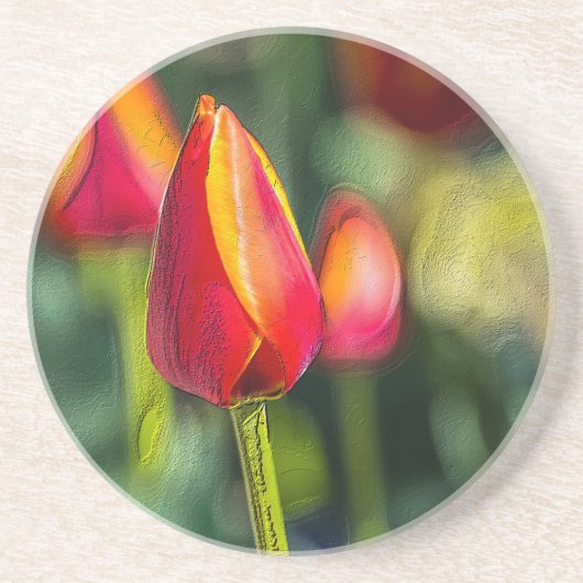 Textured Tulip Garden Getränkeuntersetzer (Vorne)