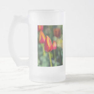 Textured Tulip Garden Mattglas Bierglas