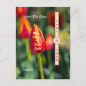 Textured Tulip Garden Save the Date Postkarte (Vorderseite)