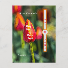 Textured Tulip Garden Save the Date Postkarte