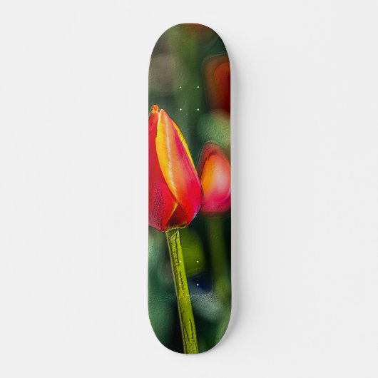 Textured Tulip Garden Skateboard (Vorne)