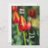Textured Tulip Garden Wedding Einladung (Rückseite)