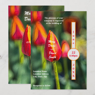 Textured Tulip Garden Wedding Einladung
