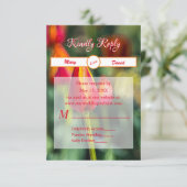 Textured Tulip Garden Wedding RSVP Karte (Stehend Vorderseite)