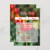 Textured Tulip Garden Wedding RSVP Karte (Vorne/Hinten)