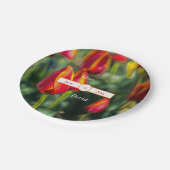 Textured Tulip Wedding Pappteller (Schrägansicht)