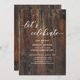 Textured Wood Handwriting Script Feiern Einladung