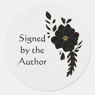 Textureffekt Schwarze Rose Buchzeichen Runder Aufkleber