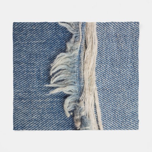 Texturen reißen Jeans Hintergrund. Fleecedecke (Vorderseite (Horizontal))