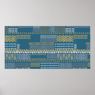 Texturen und handgezeichnete Formen Vintag Poster