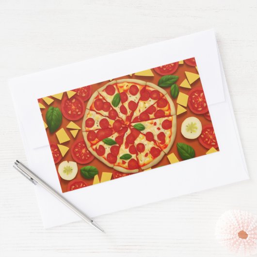 Texturenkäse abstrakte coole Tomate Rechteckiger Aufkleber (Umschlag)