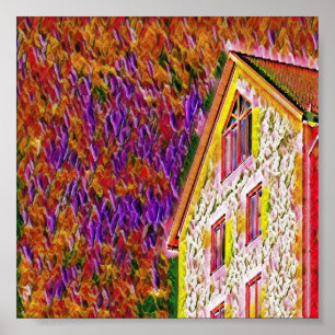 Texturfarbenes Haus Poster