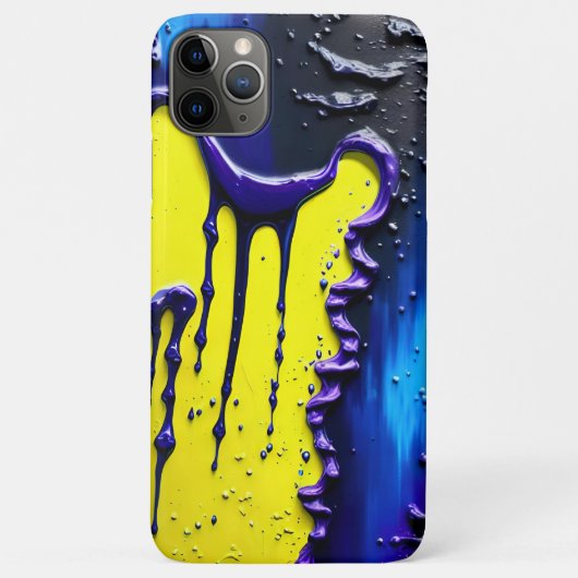 Texturgelb Blau Lila Paint Tropfen Fun Muster Case-Mate iPhone Hülle (Rückseite)