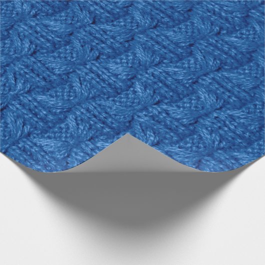 Texturgestricken. Blauer Pullover. Muster Geschenkpapier (Ecke)