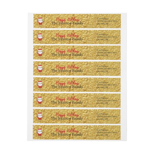 Texturgold mit der Rücksendeadresse des Weihnachts (Bogen)